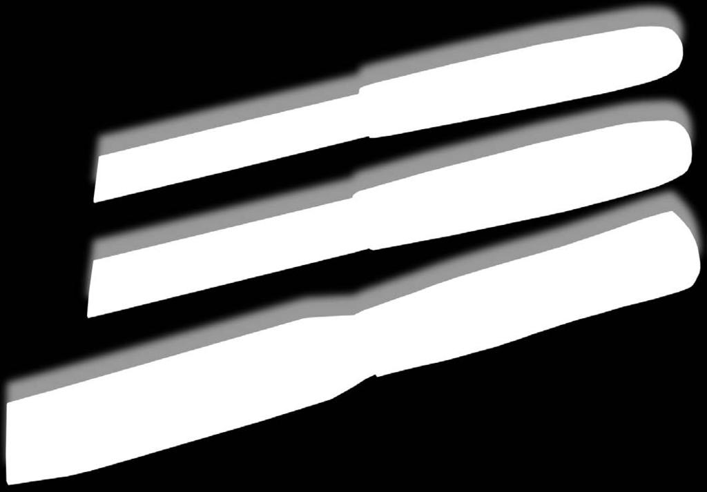 : 080wz509999 Kittmesser 5 durchgehende polierte Klinge, Klingenlänge 00 mm, Holzgriff schwarz, dreifache Vernietung ArtNr.