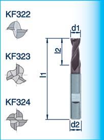 VHM-SCHAFTFRÄSER 30 KF322 / KF323 / KF324 - ZX4 Universell einsetzbar, sowohl für hochfeste Werkstoffe als auch für Alu und NE-Metalle geeignet. Universal applications.