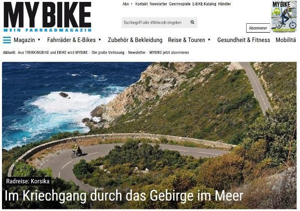 Portfolio mybike-magazin.de Mein Fahrradmagazin Kurzprofil mybike-magazin.de bietet verschiedene Themen rund ums Trekking- und E-Bike.