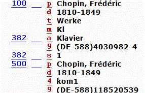 GND-Übergangsregeln In Aleph werden abweichend von PICA Werke der Musik in