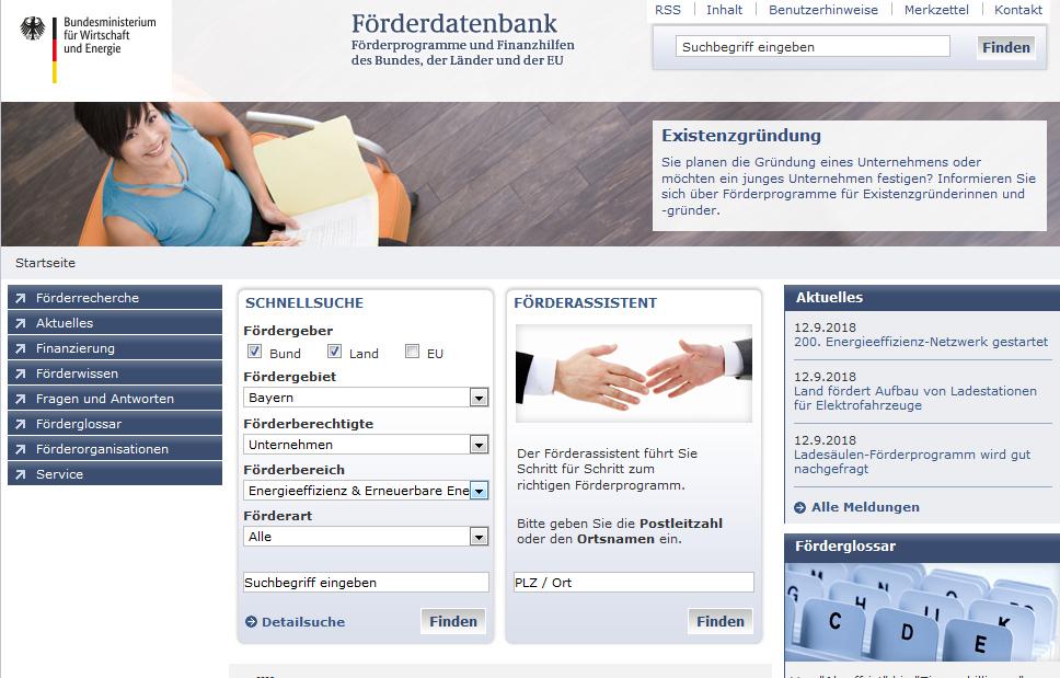 Förderdatenbank Foerderdatenbank.