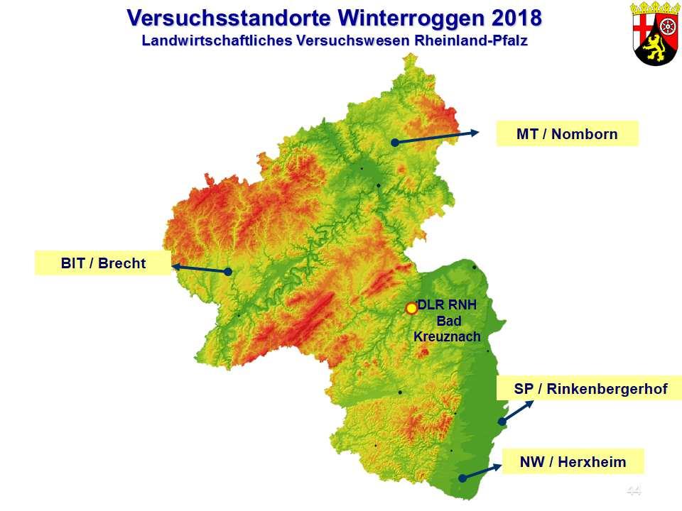 2.3 Vermehrungsflächen Saatgutvermehrungsfächen in Rheinland-Pfalz - angemeldete Flächen in ha 2016 2017 2018 Protector 12.45 28.35 24.95 Helltop 0.00 0.00 16.32 Inspector 0.00 0.00 6.