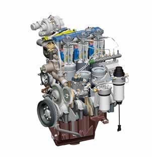 Common-Rail Motor Der 3-Zylinder SISU-Motor bietet mehr Leistung bei weniger Kraftstoff-verbrauch.