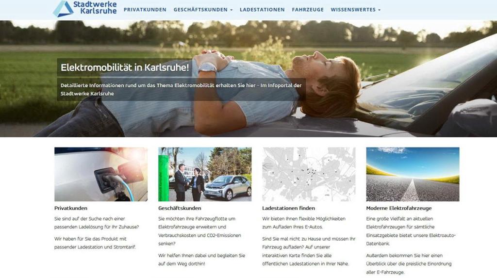 Online-Portal zur Elektromobilität Anfang 2018 startet das neue Portal emobiltaet.stadtwerke-karlsruhe.de.