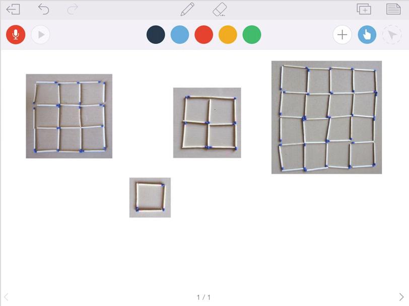 3 Erarbeitung mit digitalem Plus SINUS Profil Mathematik an Grundschulen Einzelne Quadrate werden mit einem Tablet fotografiert, per Beamer projiziert und mit