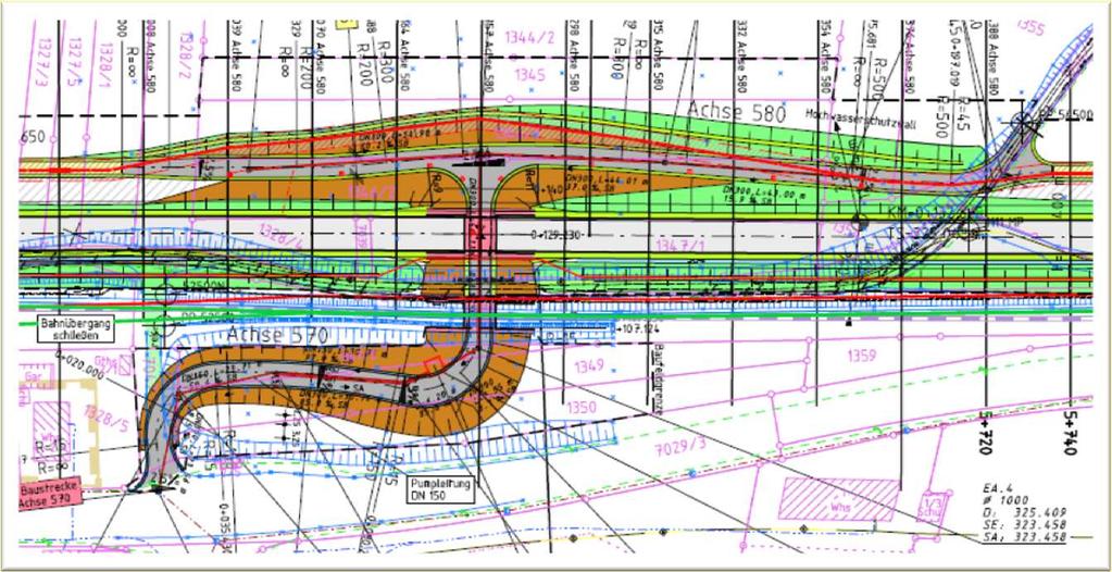 Bauwerke: Projektdaten BW 7.1, Feldwegunterführung unter der B 28 in Tü.- Kilchberg Länge ca. 7m, Breite ca.