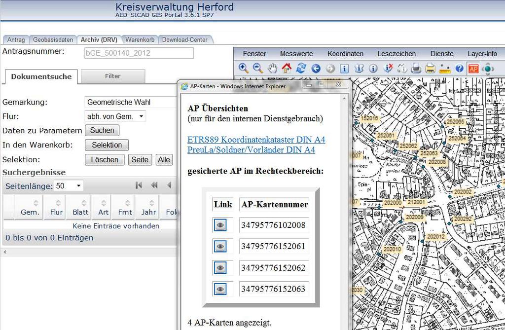Download-Center abgerufen werden Erstellen von AP-Übersichten und AP-Karten im Karteireiter Archiv (DRV) die AP-Funktion auswählen und ein Rechteck zur