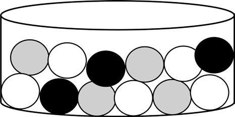 Stochastik Wahrscheinlichkeit/Zufallsversuche II In einer Lostrommel sind 5 weiße, 4 graue und 3 schwarze Loskugeln. Es wird nur einmal gezogen. Wie viele Kugeln sind insgesamt in der Lostrommel?