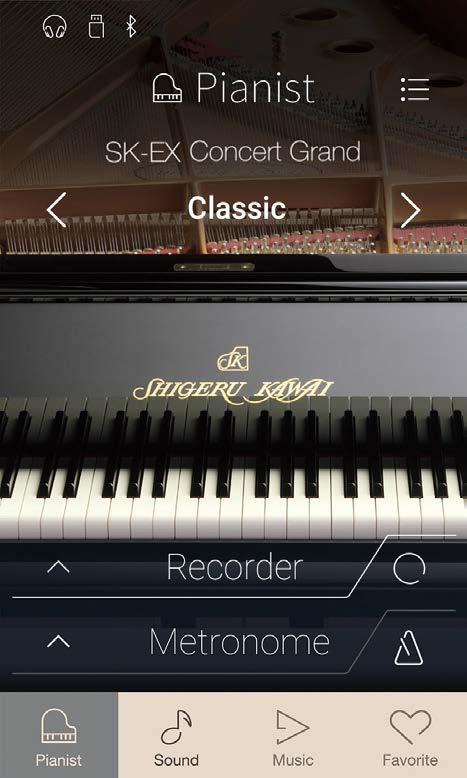 Merkmale: Touchscreen UI User Interface Pianist Modus Nur-Piano Modus mit dem neuen SK-EX Rendering Sound Engine.