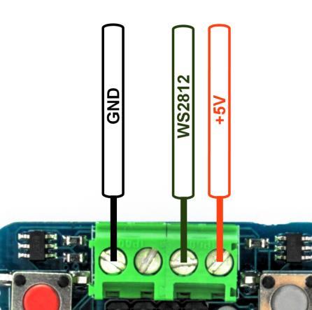 LED-Stripe mit WS2812 WS2812 Daisy-Chain LED-Anschluss APA102 LEDs der Typen APA102 werden über 2 Leitungen angesteuert: