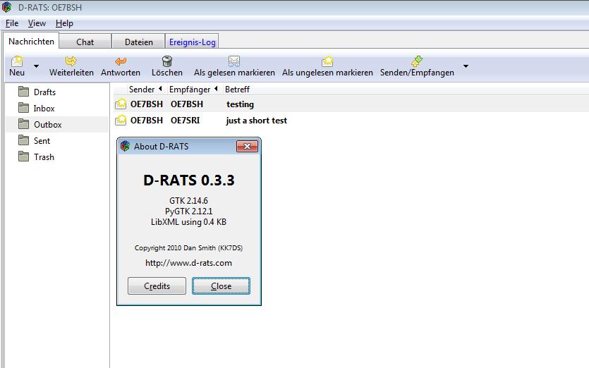 D-Rats Messages Chat