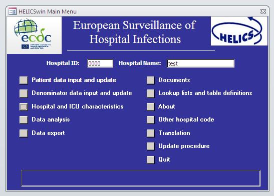 Bei HELICS unter Patient data input and