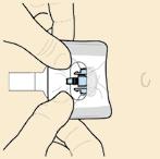 NOTIZEN 2. Bringen Sie das Folienpflaster auf den runden Teil des Sensors und die Haut auf.