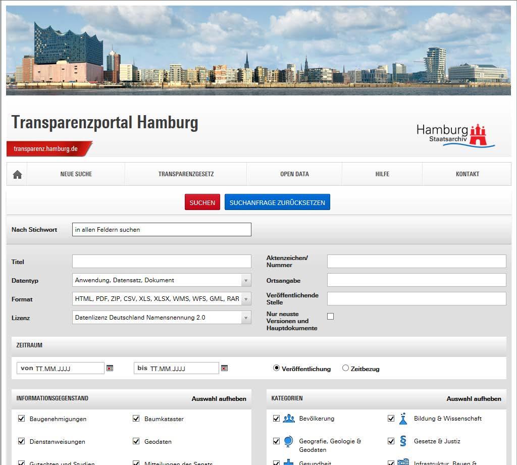 Fachliche Leitstelle Transparenzportal im Staatsarchiv Hamburg Kontakt: http://transparenz.hamburg.