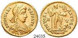 TR. Gold. RIC 124; Depeyrot 474. vz 1.975,- Diese Münze feiert Constans' Sieg über die Franken und die Feier der Dezennalien im Jahre 342.