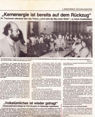 1983 im Jugendwerk Nabburg und Zeitungsbericht zu dieser Veranstaltung Und