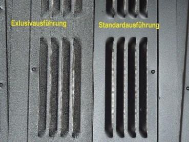 114-019000-2 (Standard-Ausführung) 114-019000-2G (Exclusiv-Ausführung) Hochwertige Verarbeitung Aluminium schwarz beschichtet Wirkungsvolle