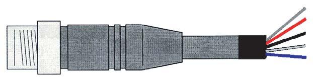 MODBUS-Rundkabel, ein Kabelende ohne Stecker Schirm flexible Ader, blank +24V DC rot 0V DC schwarz B/B (D1) weiß A/A (D0) blau Abbildung 11: MODBUS-Rundkabel, Aderbelegung Versorgung des FieldBusPlug