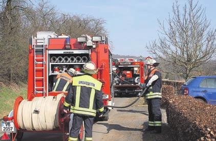 1.Zug der Feuerwehr Gemünden unter der Leitung von Gemeindebrandinspektor Udo Richber gemäß Alarmplan am Freitag, den 16. März von der Leitstelle Vogelsberg alarmiert.