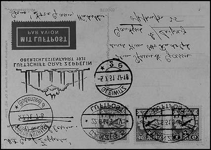 9. mit MiF 206 und allen Stempeln nach Recife, leichte Spuren 183B [ 70, 3333P 1932, 8. SAF., Anschlussflug Berlin, Einschreiben-Brief aus Danzig-Langfuhr vom 8.10.