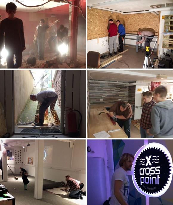 Umbau der Crosspoint Jugendräume 28.12.2017 Zwischen den Jahren hatten wir die Möglichkeit die restlichen Umbaumaßnahmen in den Jugendräumen fertigzustellen.