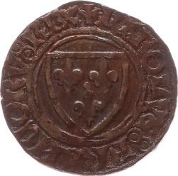 Königreich. Christoph II., 1319-1332. Pfennig. Großes A. Rs.: Stern und Halbmond (?). Vgl. Jesse 689/691.