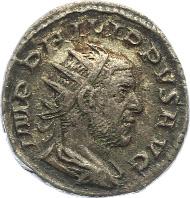 RIC IV.3, S. 82, 115. Vorzüglich 60,- A141 Traianus Decius, 249-251. Rom. Antoninian 249-251. Drap. Brb.