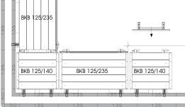 StarTec / AluStar Arbeitsgerüste / BKB 125 Einhängepunkt Betonierklappbühne BKB 125 Die Betonierklappbühne BKB 125 ist eine 125 cm breite Arbeitsbühne mit klappbarem Geländer (Abb. 15.1 bis 15.3).