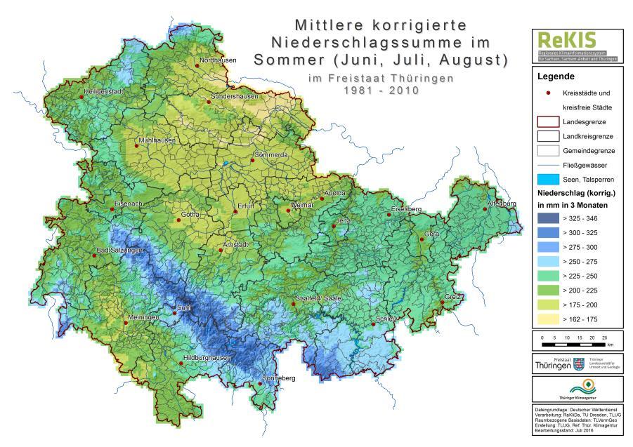 Regionales Klimainformationssystem Spezifische Länderinhalte Thüringen Karten zur Klimaentwicklung und zu Klimafolgen (Klimatische Wasserbilanz, Trockenheit,