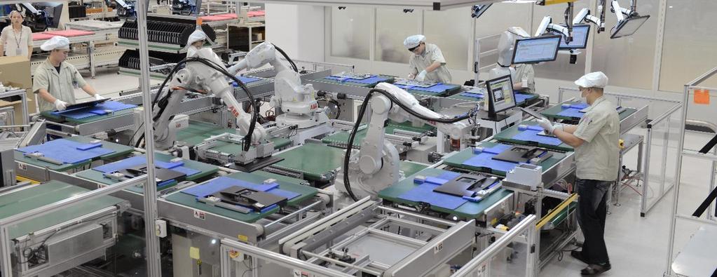 Roboter spielen in der Fabrik der Zukunft eine entscheidende Rolle Effizient auf jedem Niveau Zuverlässig und stets verfügbar Integriertes Ökosystem