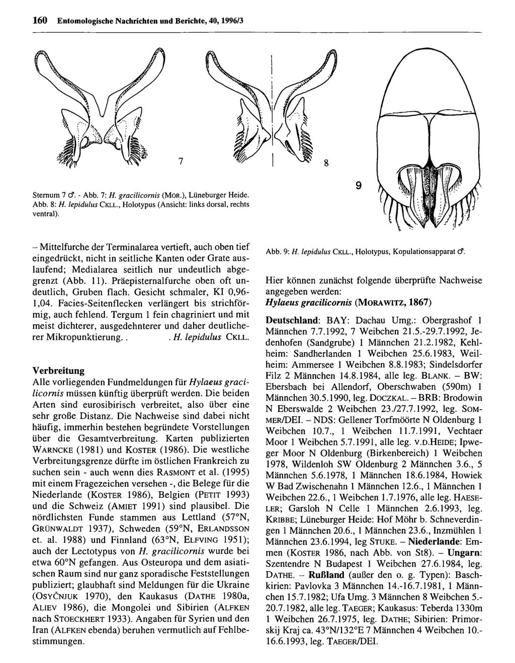160 Entom ologische Nachrichten Entomologische und Berichte, Nachrichten 40,1996/3 und Berichte; download unter www.biologiezentrum.