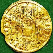 Es handelt sich um zwischen 1353 und 1390 entstandene Prägungen des Erzbischofs von Trier, einen Mainzer Goldgulden und einen solchen des Pfalzgrafen Rupert I.