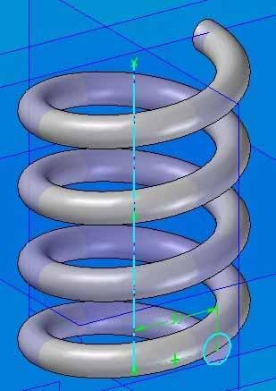 6.11 Konstruktion eines Trapezgewindes 71 Länge 100 mm Klicken Sie auf die ACHSE, um den Anfang (A) der Schraubenachse zu bestimmen. 6.