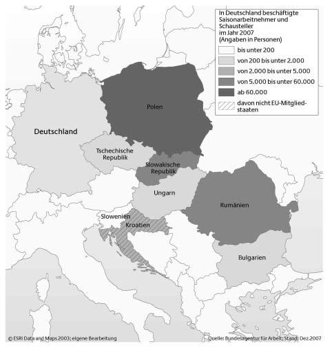 Deutscher Bundestag 16. Wahlperiode 63 Drucksache 16/11300 sonarbeitnehmer bzw. Schaustellergehilfen in den letzten Jahren deutlich angestiegen. Sie betrug im Jahr 2007 56 893 (2006: 51 190).