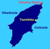 TSAMBIKA erreicht man, wenn man die Straße von Rhodos Richtung Lindos fährt.