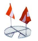 Straßenabläufe 2 rot/weiße aufstellbare Fahnen (je nach Ausf.) 8 Verschiebesicherungen entspr.
