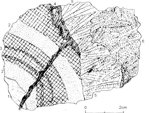 Weniger häufig (meist auf drei Lagen beschränkt) ist rhombendodekaedrischer Habitus. Hämatit (Fe 2 O 3 ) (hm) Das Mineral tritt als färbendes Pigment in Chalcedon feindispersflockig auf.