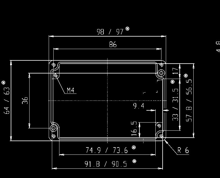 AL Leergehäuse AL 1006-3 98 x 64 x 34 mm IP 66 Beschreibung Aluminium Leergehäuse