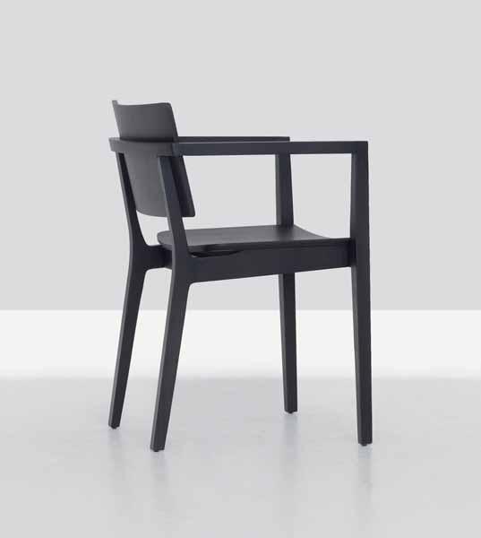 und Rücken Formholz furniert FINN, chair, oak glased wenge, frame solid wood, seat and back