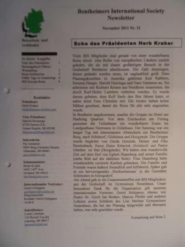 Benth. Int. Soc. Newsletter Deutsch 2010-2014, Nr. 25 Nr. 42, fotogr. gjb Nov.