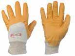 Nitril-Handschuh Baumwolle gestrickt, starke Nitril- Beschichtung, gelb, Handrücken unbeschichtet, Strickbund, Profi-Qualität, EN 388 Cat.