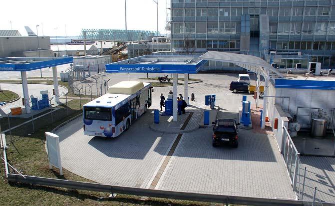 Wasserstofftankstellen am Flughafen München Vorfeld 250 bar Tankstelle NEU: öffentliche 350 bar Tankstelle