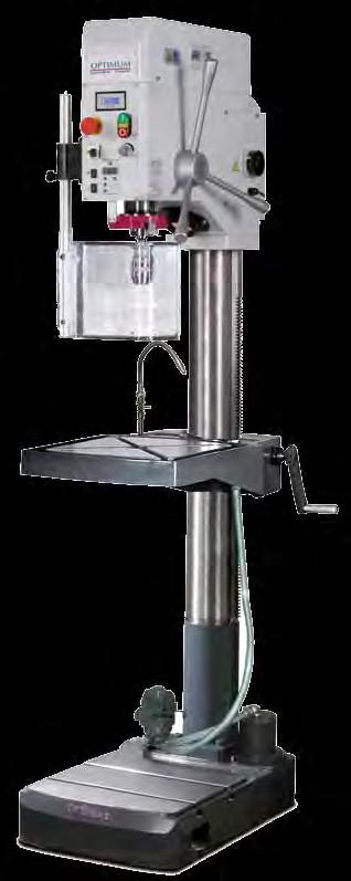 B 30BS Vario Säulenbohrmaschine mit OPTIMUM Brushless-ntrieb, Drehzahl elektronisch regelbar 1/ 2 rgumente, die in Qualität, Leistung und Preis überzeugen Laufruhiger und leistungsstarker