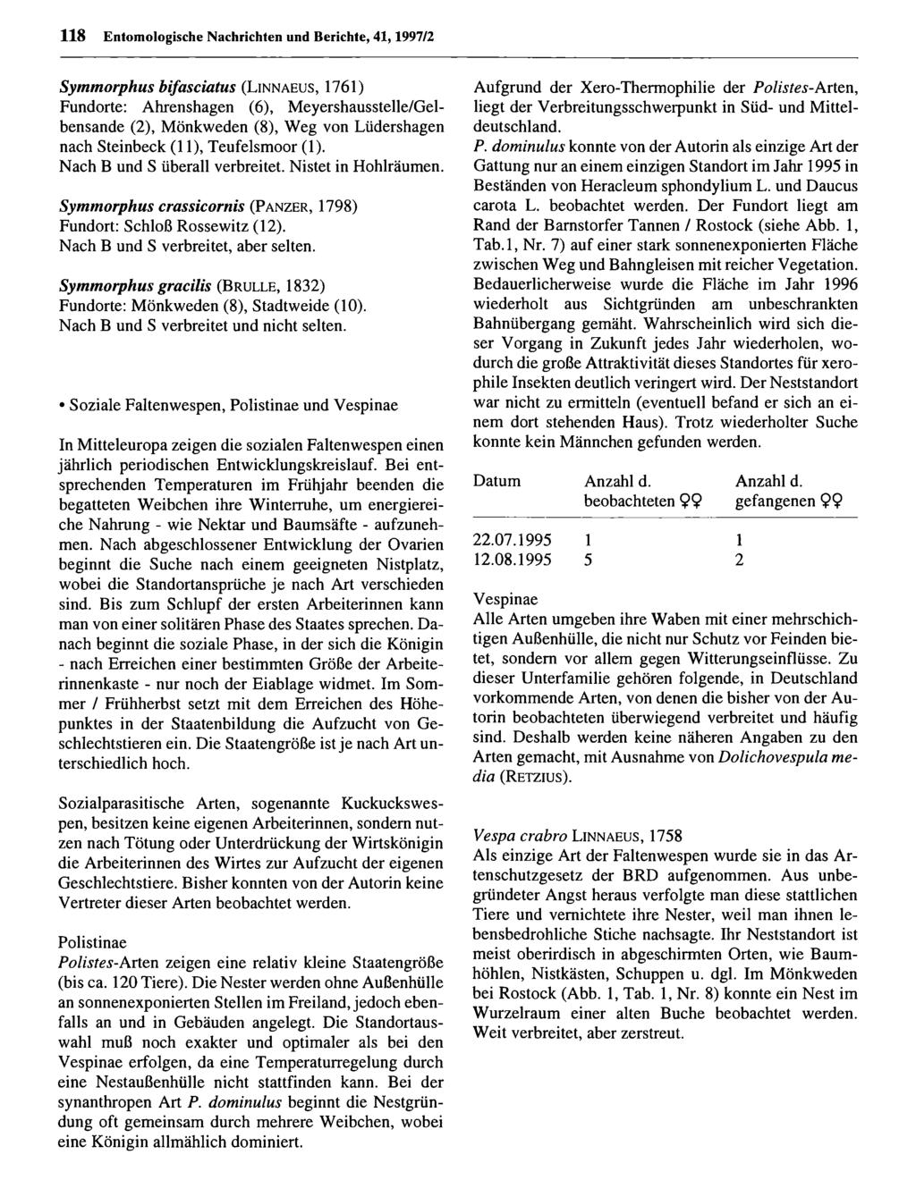118 Entom ologische Nachrichten Entomologische und Berichte, Nachrichten 41,1997/2 und Berichte; download unter www.biologiezentrum.