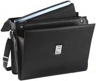 pockets, zip compartments under flap and front Kollegmappe Document case ca.