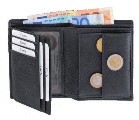 Münzfach Banknote, document and card compartments, mesh compartment,