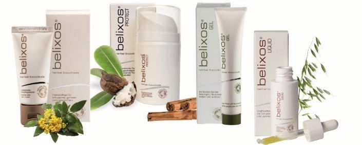 Belixos - Medizinische Kosmetik Die Belixos Dermokosmetik-Linie vervollständigt Biofrontera s Produkte. Die Linie wird in Deutschland in Apotheken und international bei Amazon vertrieben.