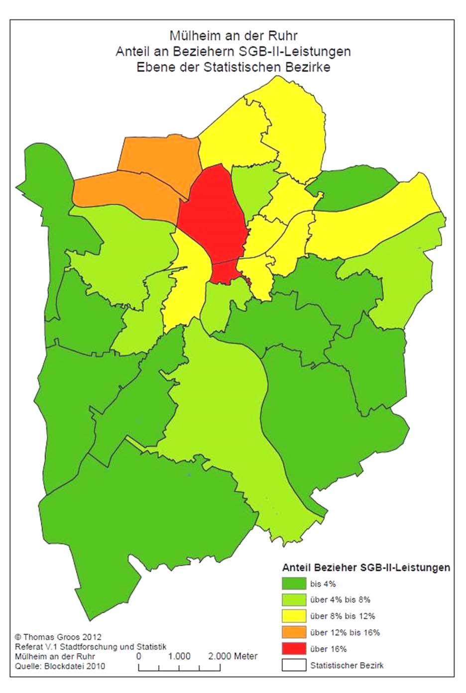 Fokus-Bezirke: = 6.300 Beziehende - Stadt: = 18.