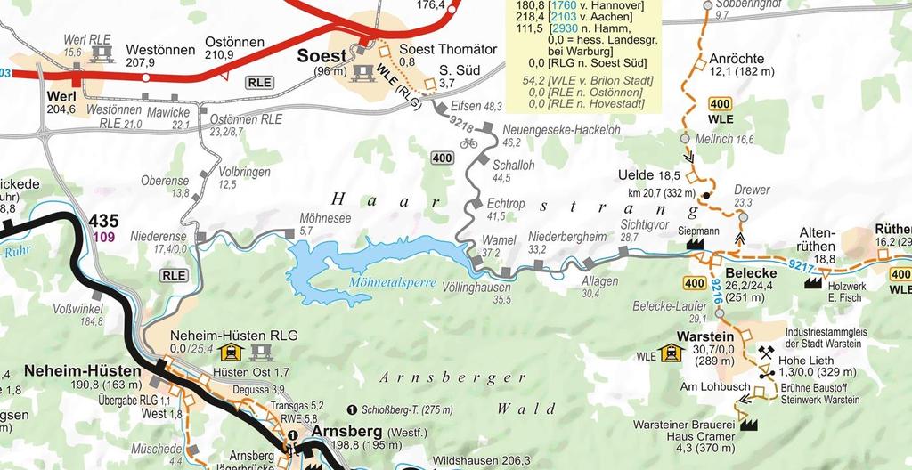 á la Malter Möhnetalsperre (1908-1913) Karte: Schweers+Wall, 2008 Streckenverlegung der Nebenbahn Soest Brilon (Westfälische