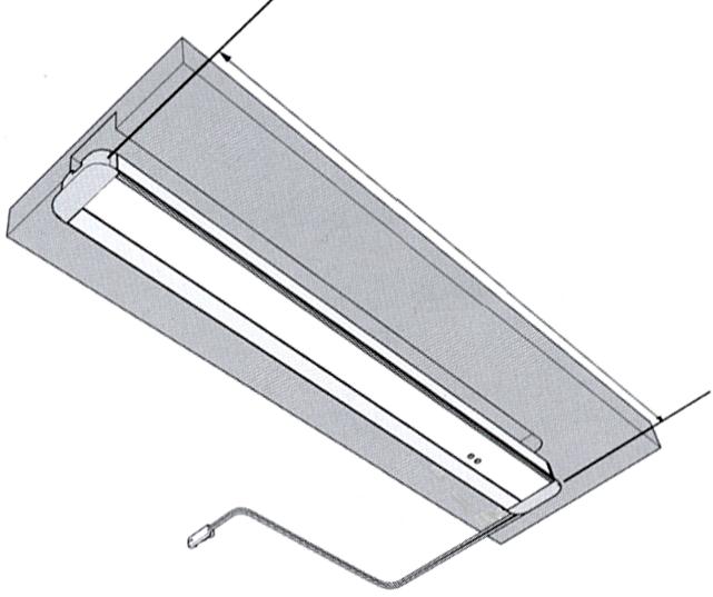 LED-RÜ CKWANDBELEUCHTUNG BACKLINE Die Rückwandbeleuchtung BACKLINE wird auf die hintere Kante eines Glasbodens montiert.
